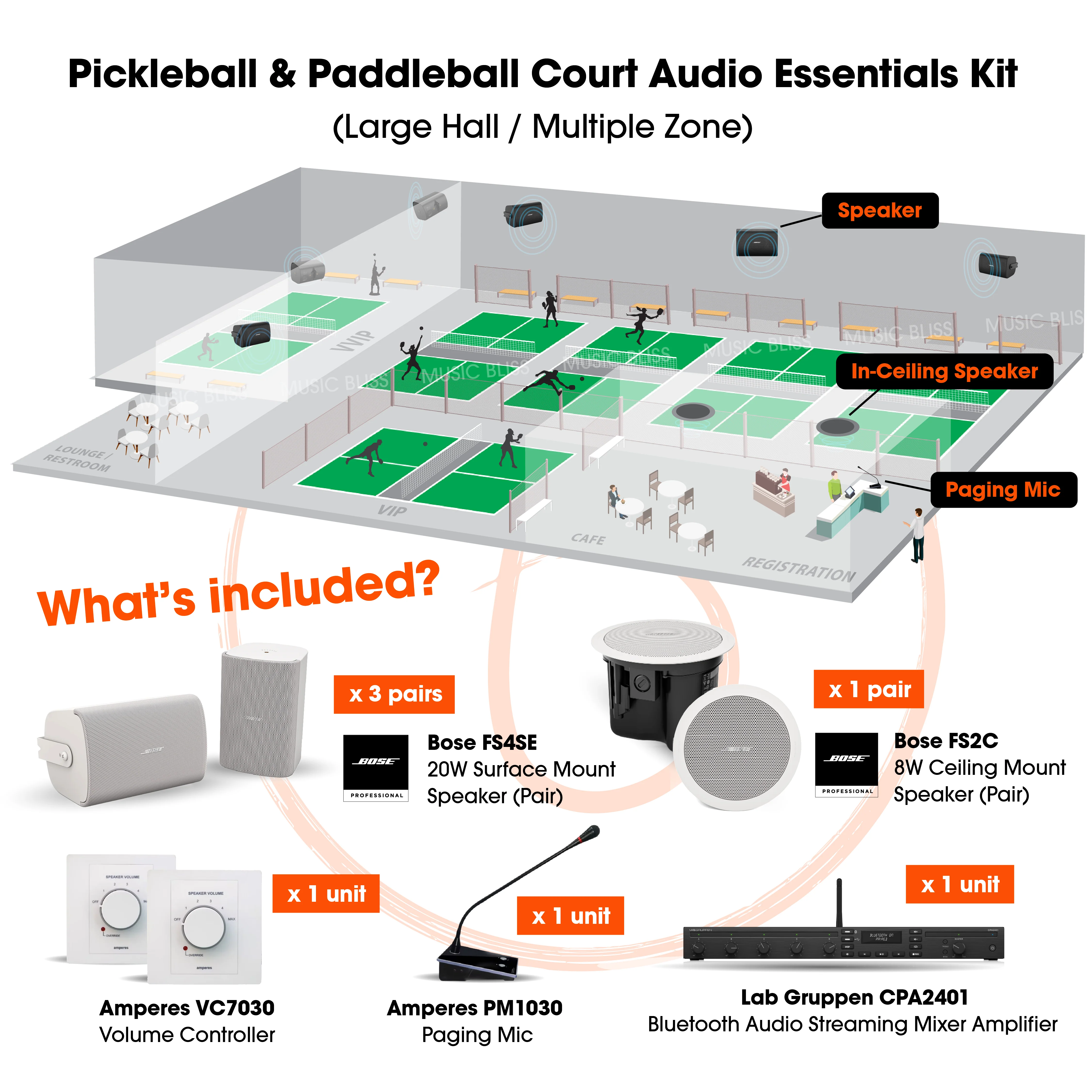 High-Power Sound System for Large Pickleball & Paddleball Courts – Hall & Gym Speaker Setup Malaysia - Image 3