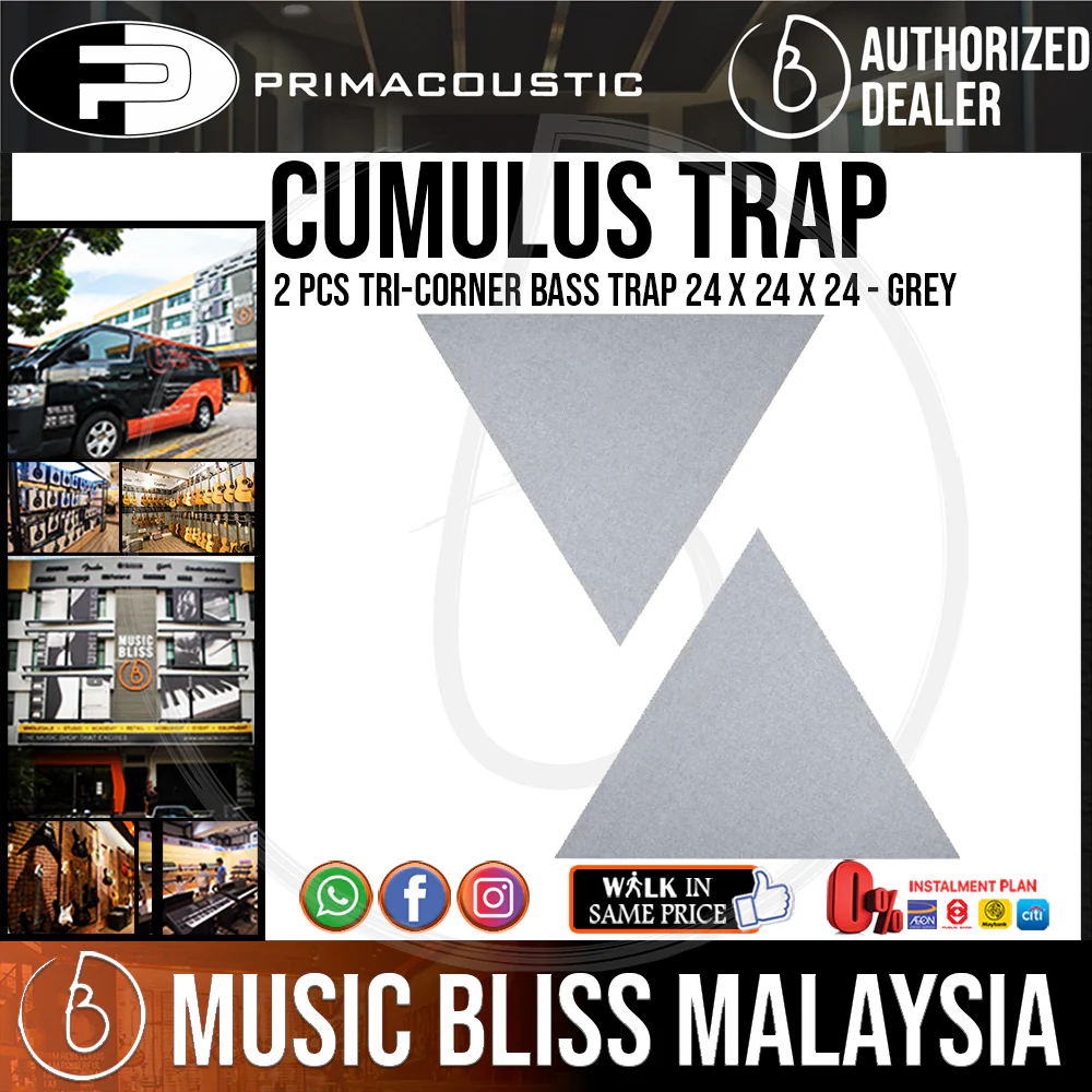 Primacoustic Cumulus Trap Tri-Corner Bass Trap - Grey - 2 Pieces
