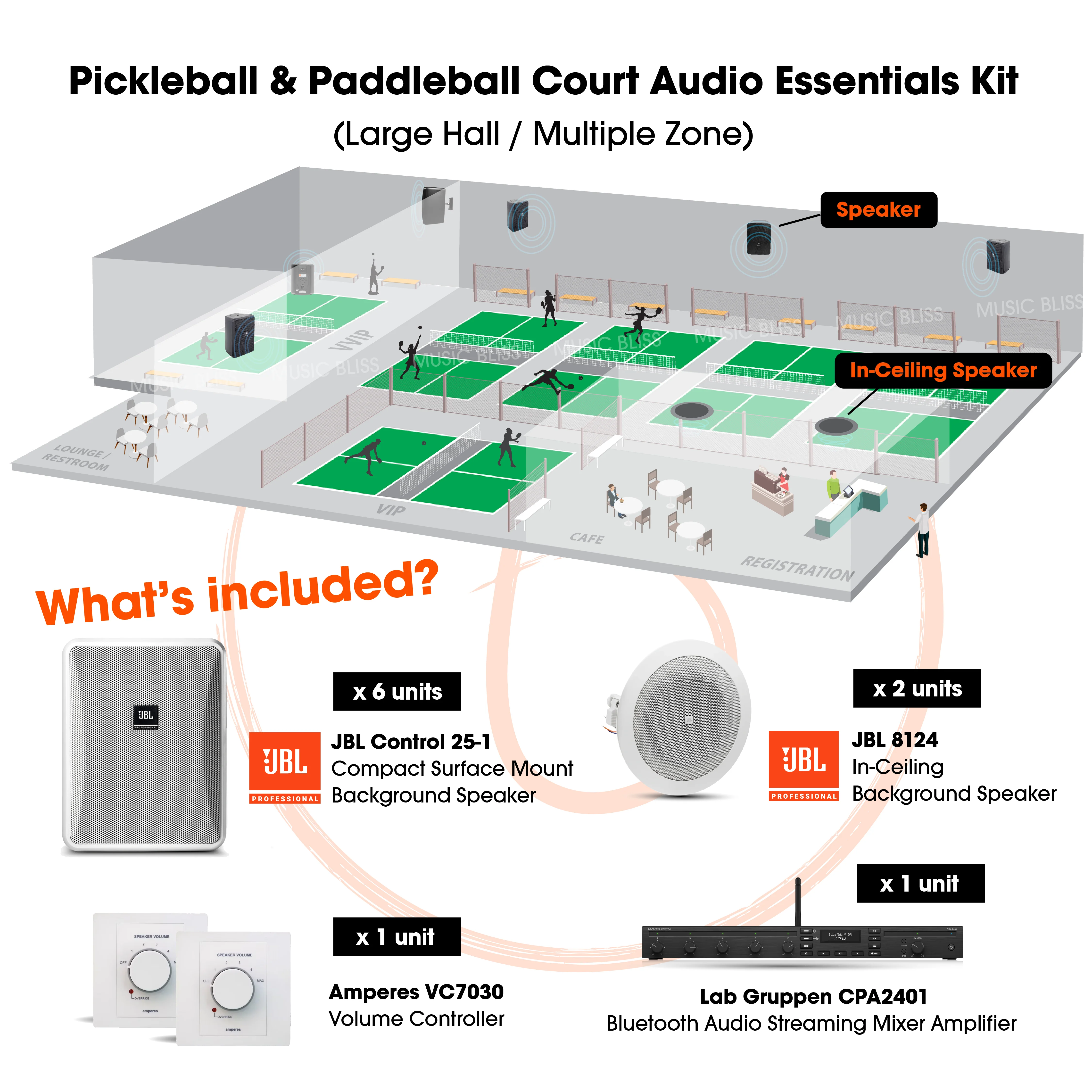 JBL Sound System for Pickleball & Paddleball Courts β Pro Court Speaker Setup Malaysia - Image 3