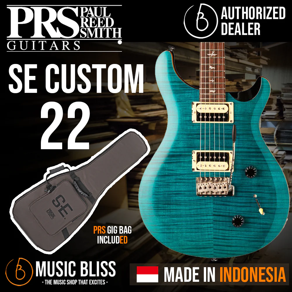 PRS SE Custom 22 Electric Guitar with Bag - Sapphire [ Made in Indonesia ]