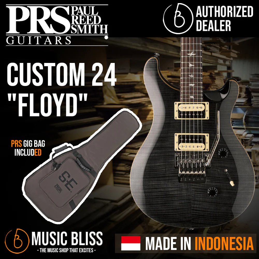 PRS SE Custom 24 Floyd Electric Guitar with Bag - Gray Black [ Made in Indonesia ]