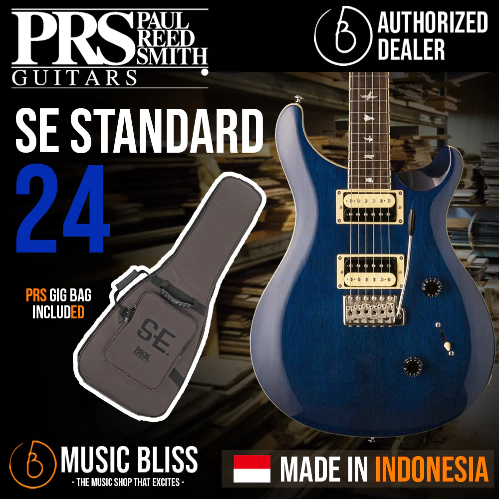 PRS SE Standard 24 Electric Guitar with Bag - Translucent Blue (Made in Indonesia)