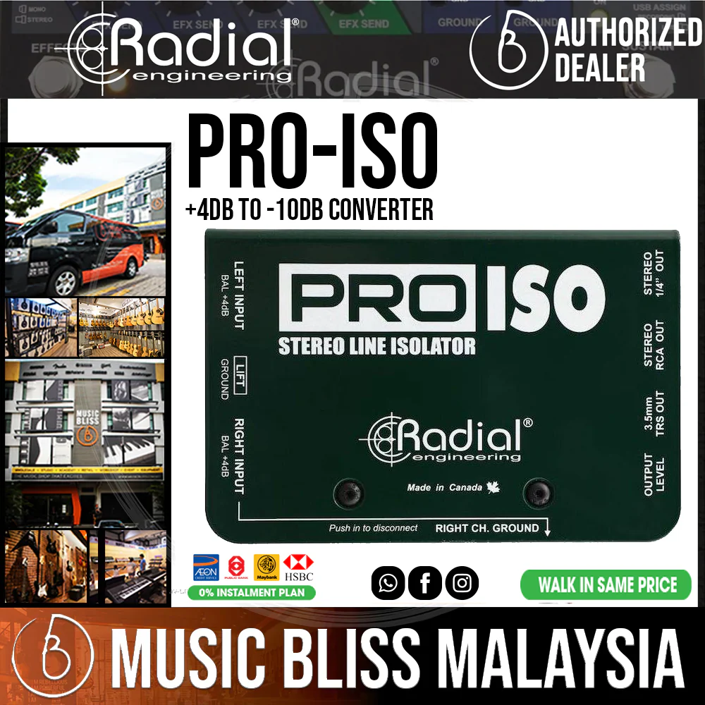 Radial Engineering Pro-Iso +4dB To -10dB Converter