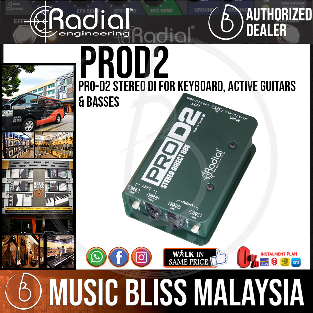 Radial Engineering Pro-D2 Stereo DI For Keyboard, Active Guitars & Basses