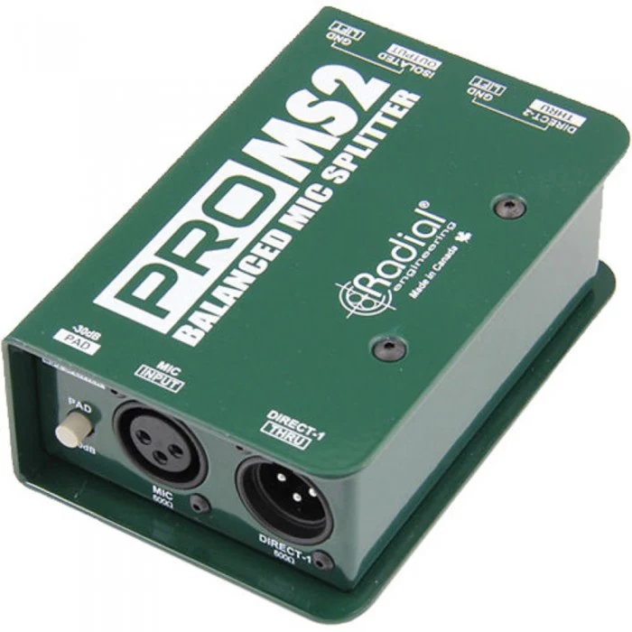 Radial Engineering ProMS2 Passive Microphone Splitter For Splitting One Mic to 2 or 3 Destination - Image 2