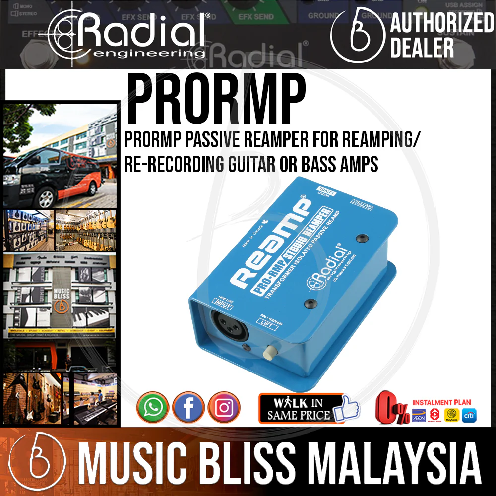 Radial Engineering ProRMP Passive Reamper For Reamping/Re-recording Guitar or Bass Amps