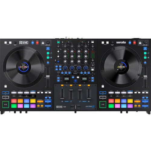 Rane Four 4-channel Stems DJ Controller - 8.5" Jog Wheels with displays, DJ Mixer with Internal FX, Serato DJ Pro & Pitch ‘n Time DJ Included