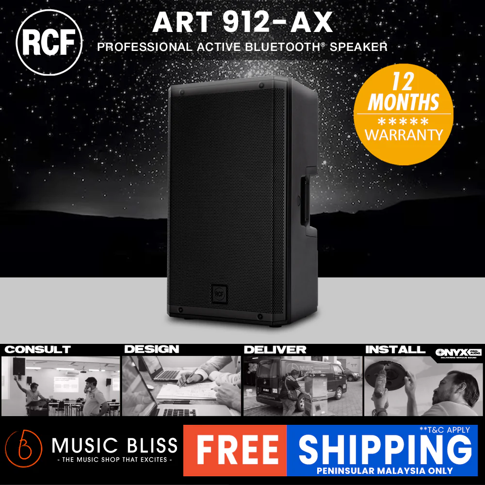 RCF ART A912-AX 12" 2100W 2-Way Powered PA Speaker with Bluetooth