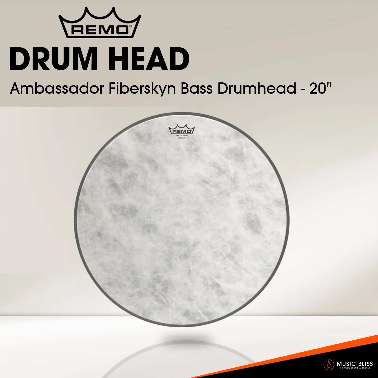 Remo Ambassador Fiberskyn Bass Drumhead (Available in sizes 20"-22")