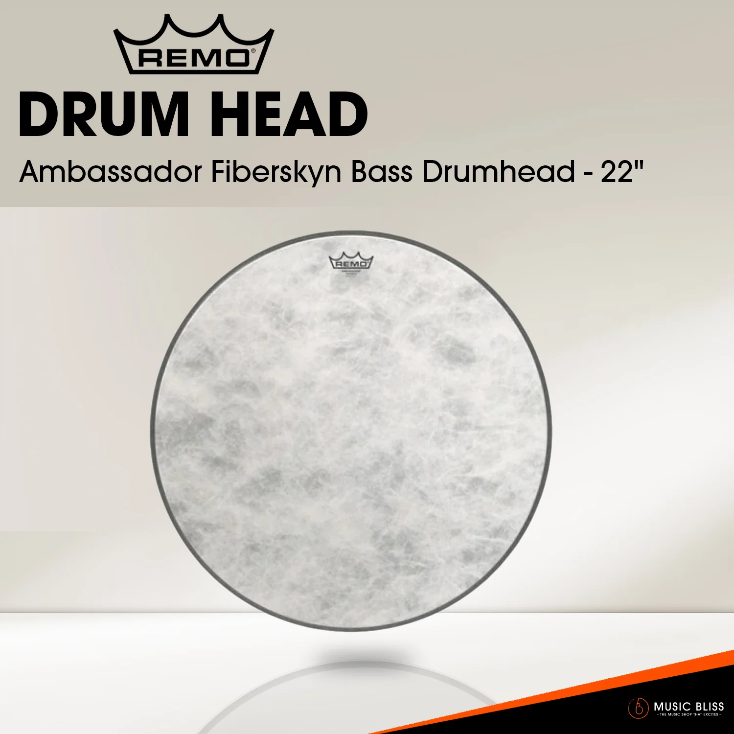 Remo Ambassador Fiberskyn Bass Drumhead (Available in sizes 20"-22") - Image 2