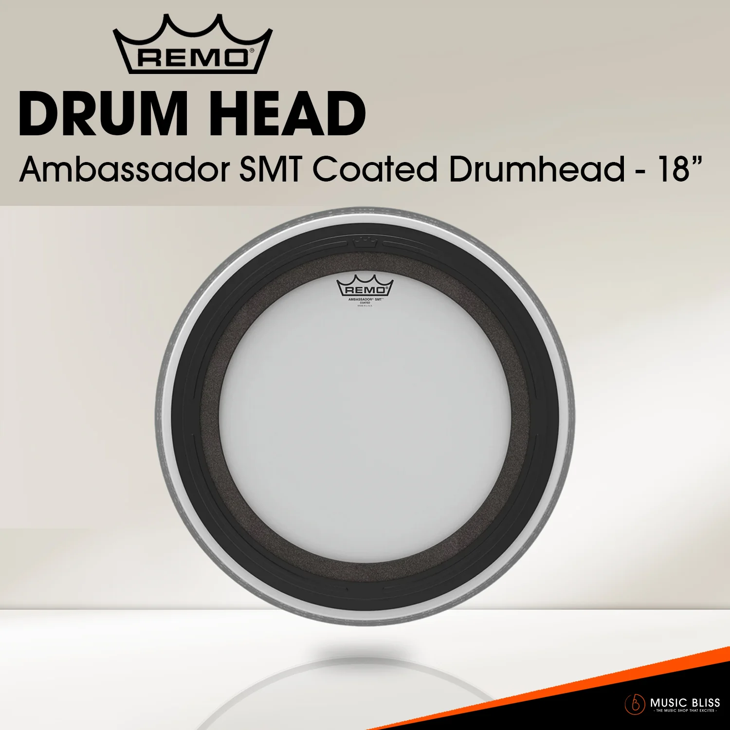 Remo Ambassador SMT Coated Drumhead (Available in sizes 16"-22") - Image 2