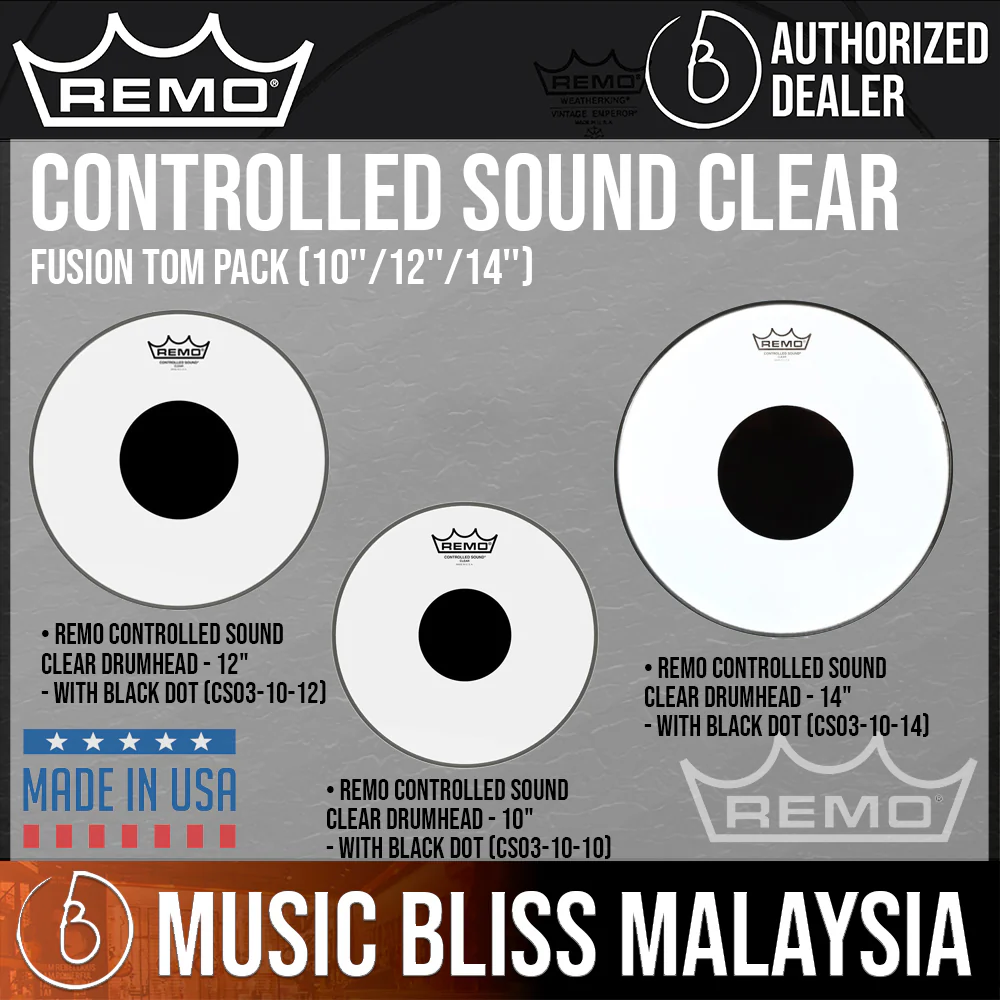 Remo Controlled Sound Clear Fusion Tom Pack (10''/12''/14'')