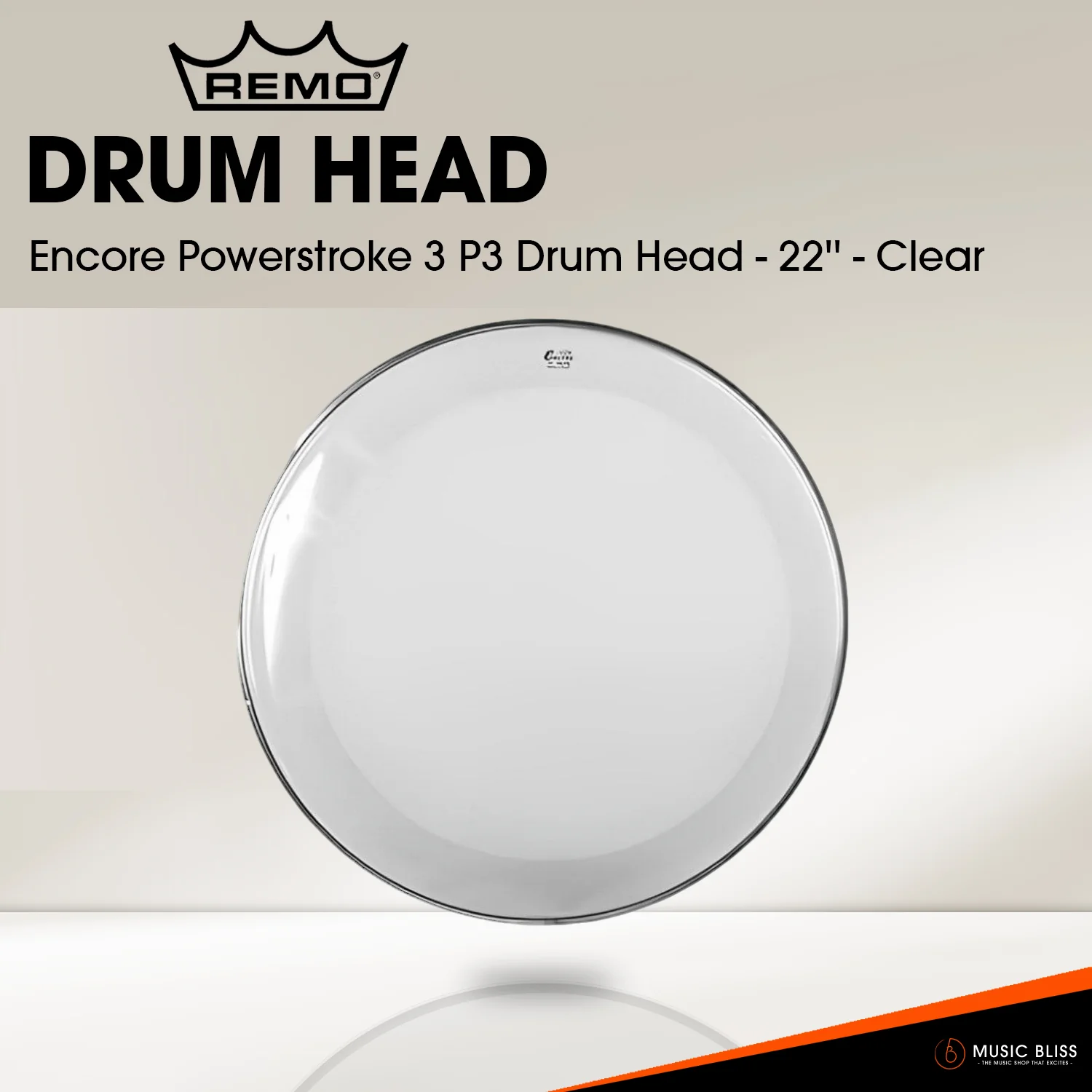 Remo Encore Powerstroke 3 P3 Drum Head - 22'' - Clear