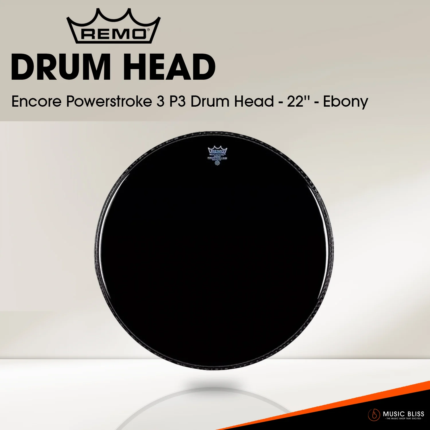 Remo Encore Powerstroke 3 P3 Drum Head - 22'' - Ebony