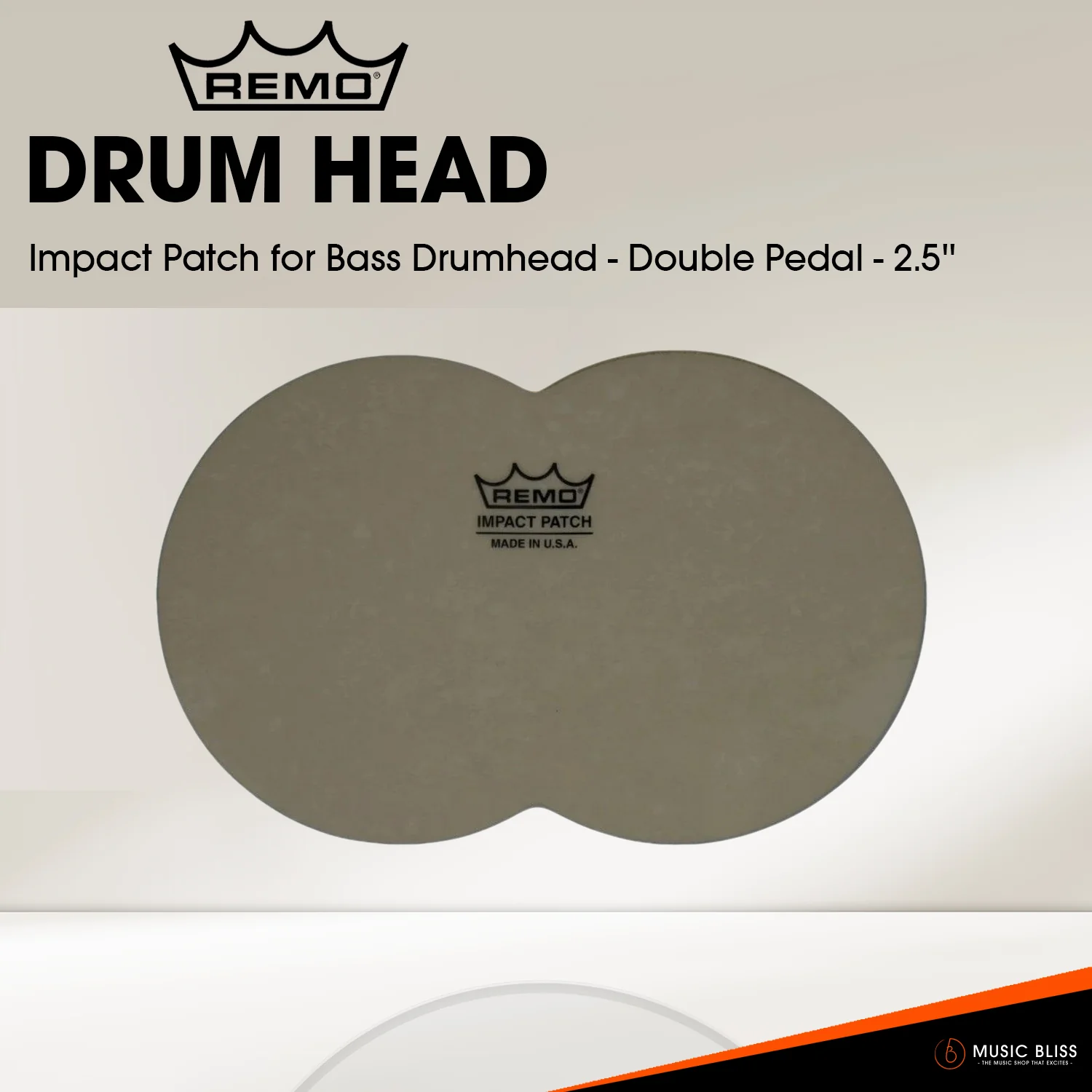 Remo Impact Patch for Bass Drumhead - Double Pedal - 2.5''