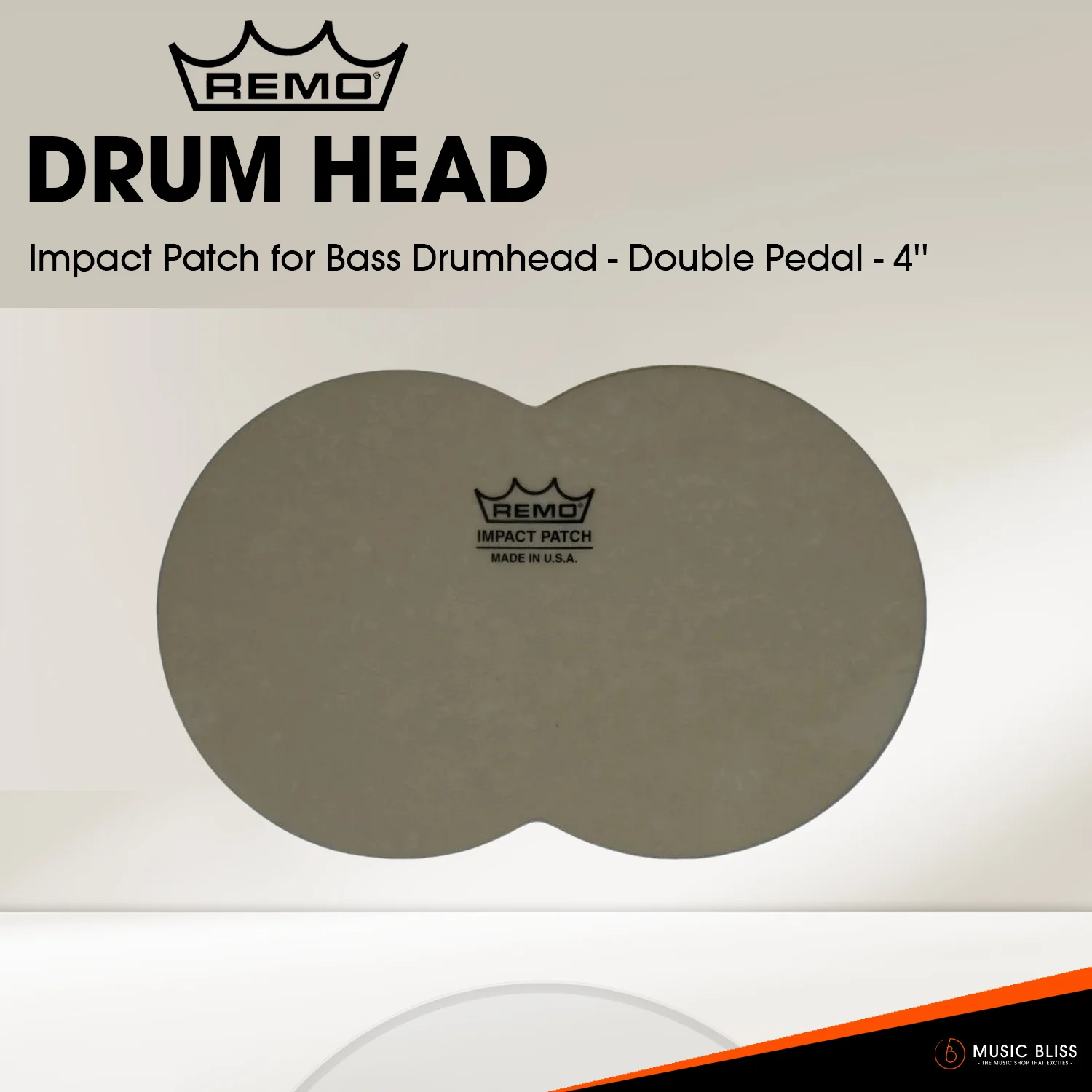 Remo Impact Patch for Bass Drumhead - Double Pedal - 4''