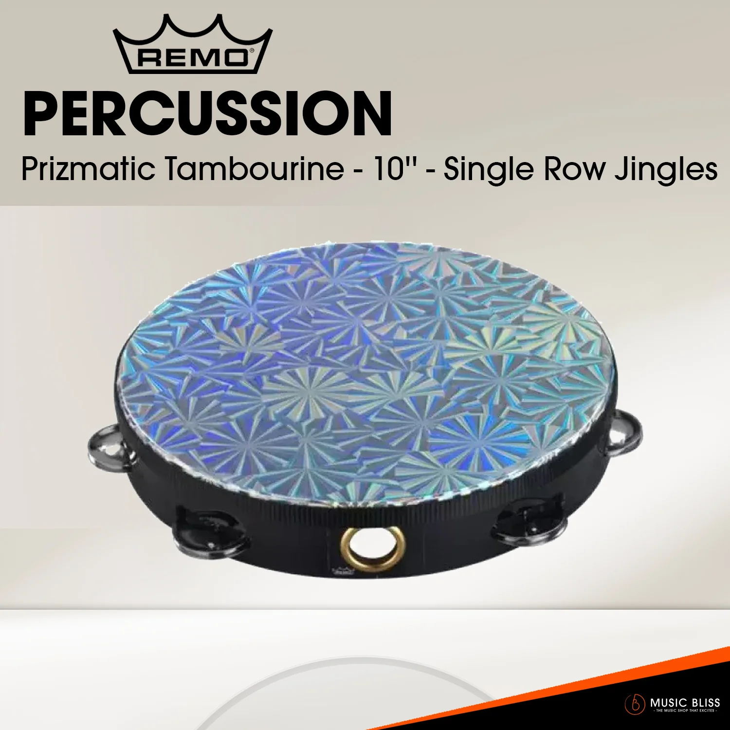 Remo Prizmatic Tambourine - 10'' - Single Row Jingles