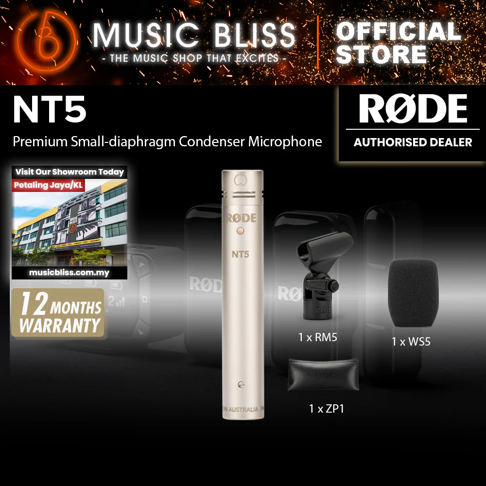Rode NT5 Cardioid Studio Condenser Microphones, Single Mic 10 Years Warranty [Made in Australia]