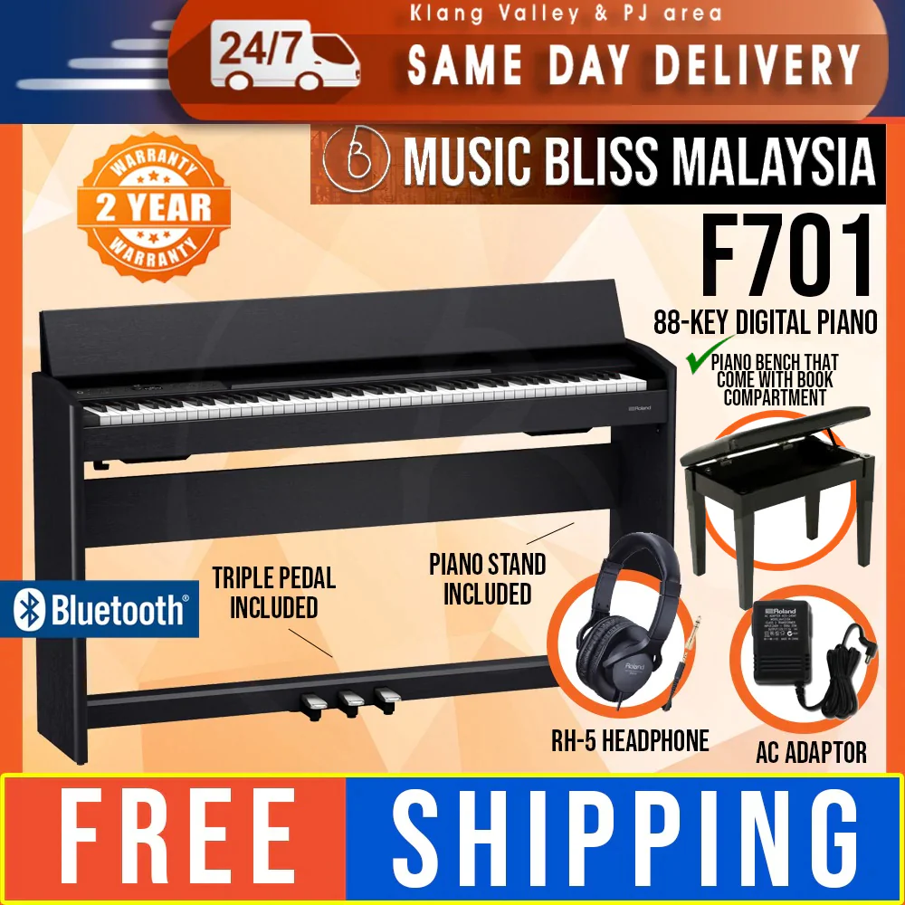 Roland F-701 88-key Digital Home Piano - Contemporary Black