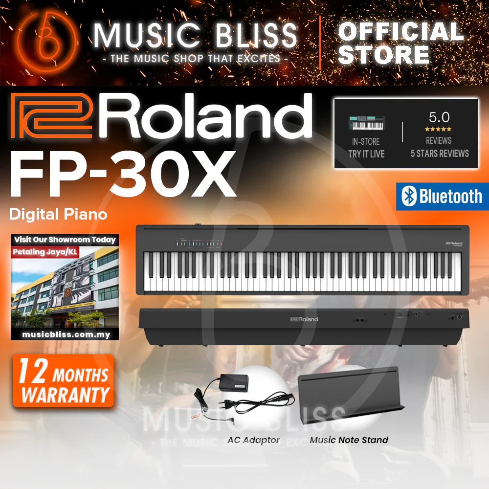 Roland FP-30X 88-key Digital Piano with DP-2 Pedal - Black - Image 3