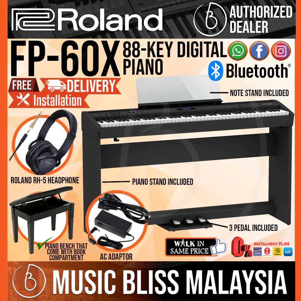 Roland FP-60X 88-key Digital Piano Home Package - Black