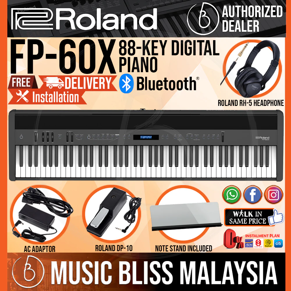 Roland FP-60X 88-key Digital Piano Musician Package with DP-10 Pedal - Black