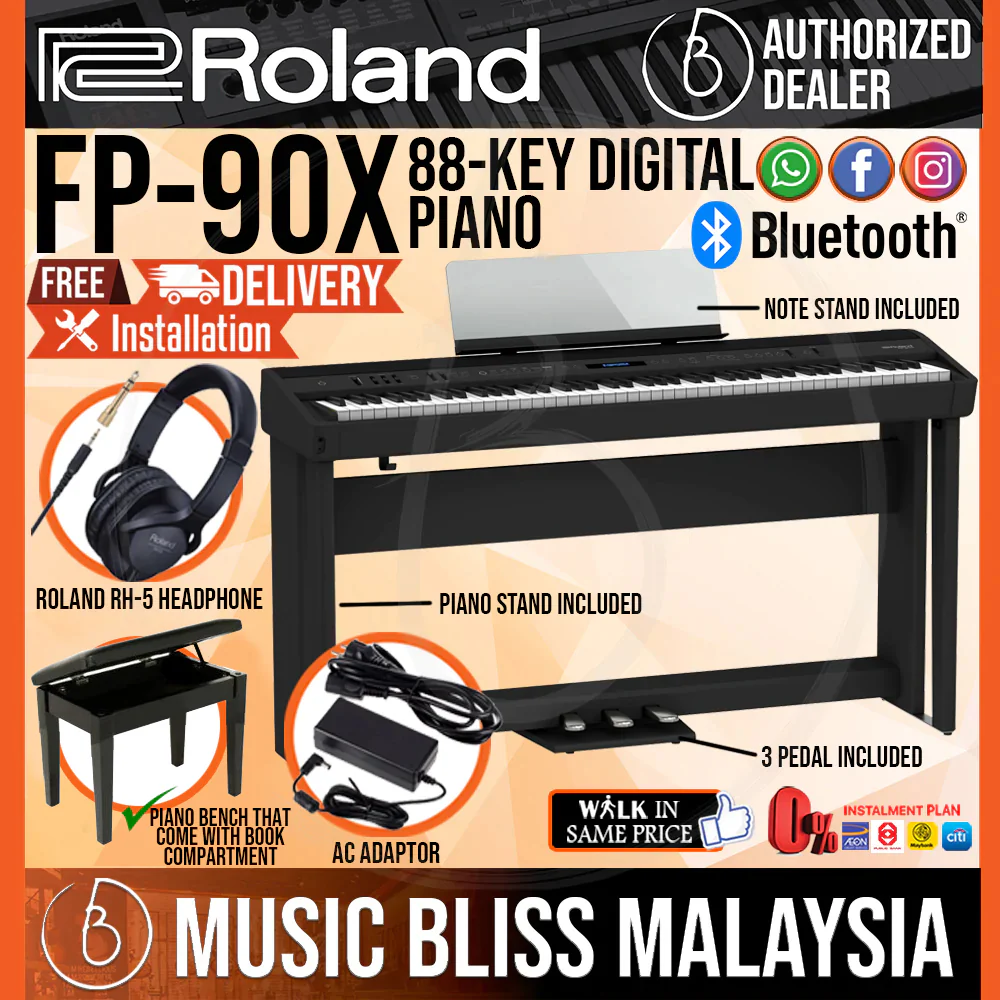 Roland FP-90X 88-key Digital Piano Home Package - Black