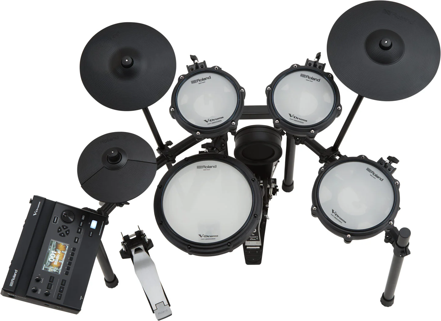 Roland V-Drums TD313 Electronic Drum Set with Headphone, Kick Pedal, Throne and Drumsticks - Image 13