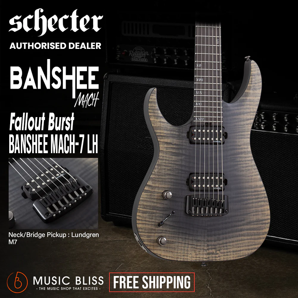 Schecter Banshee Mach-7 Left-Handed Electric Guitar - Fallout Burst