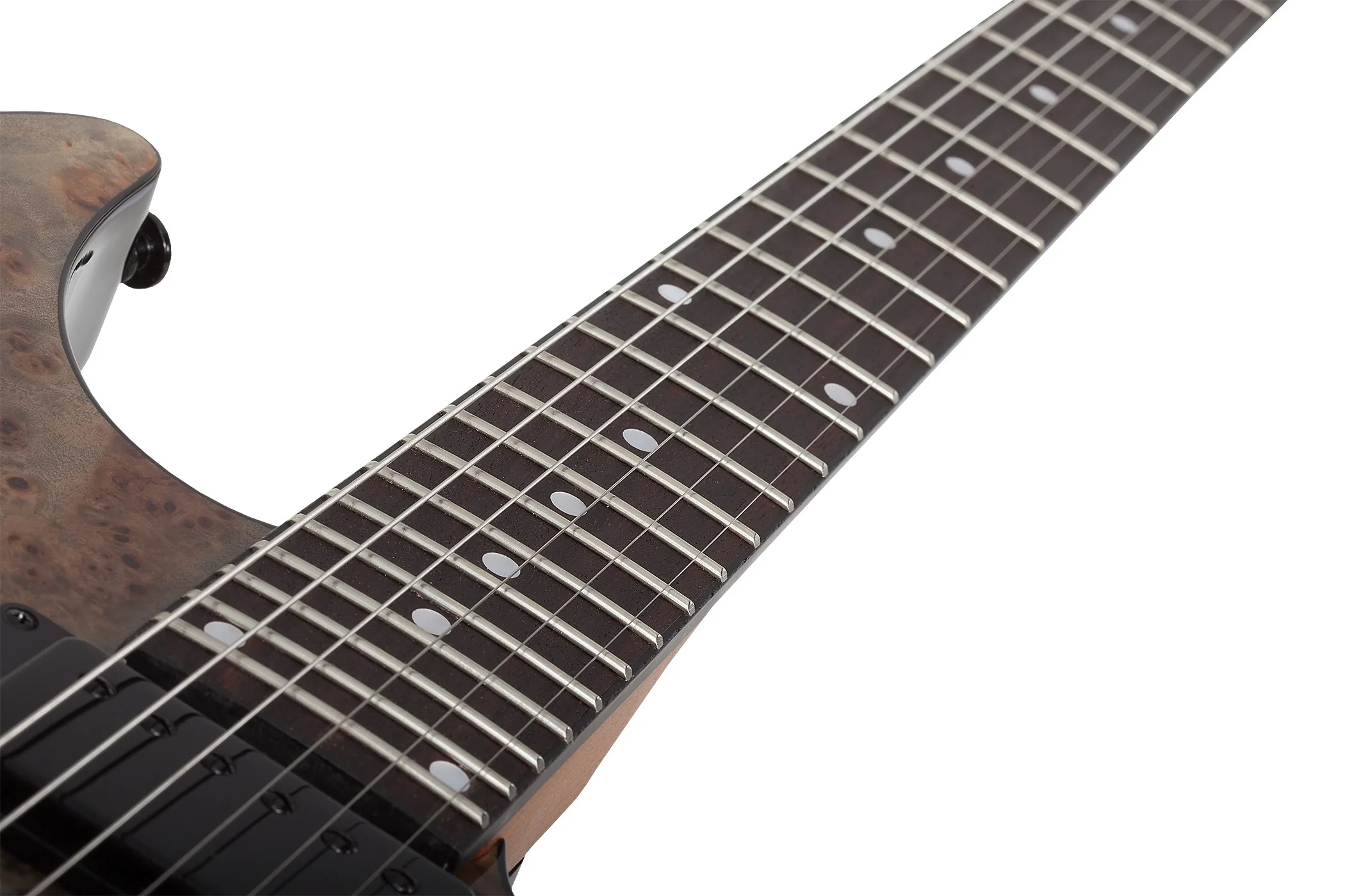 Schecter C-1 Standard Electric Guitar - Black Fade Burst Burl - Image 7