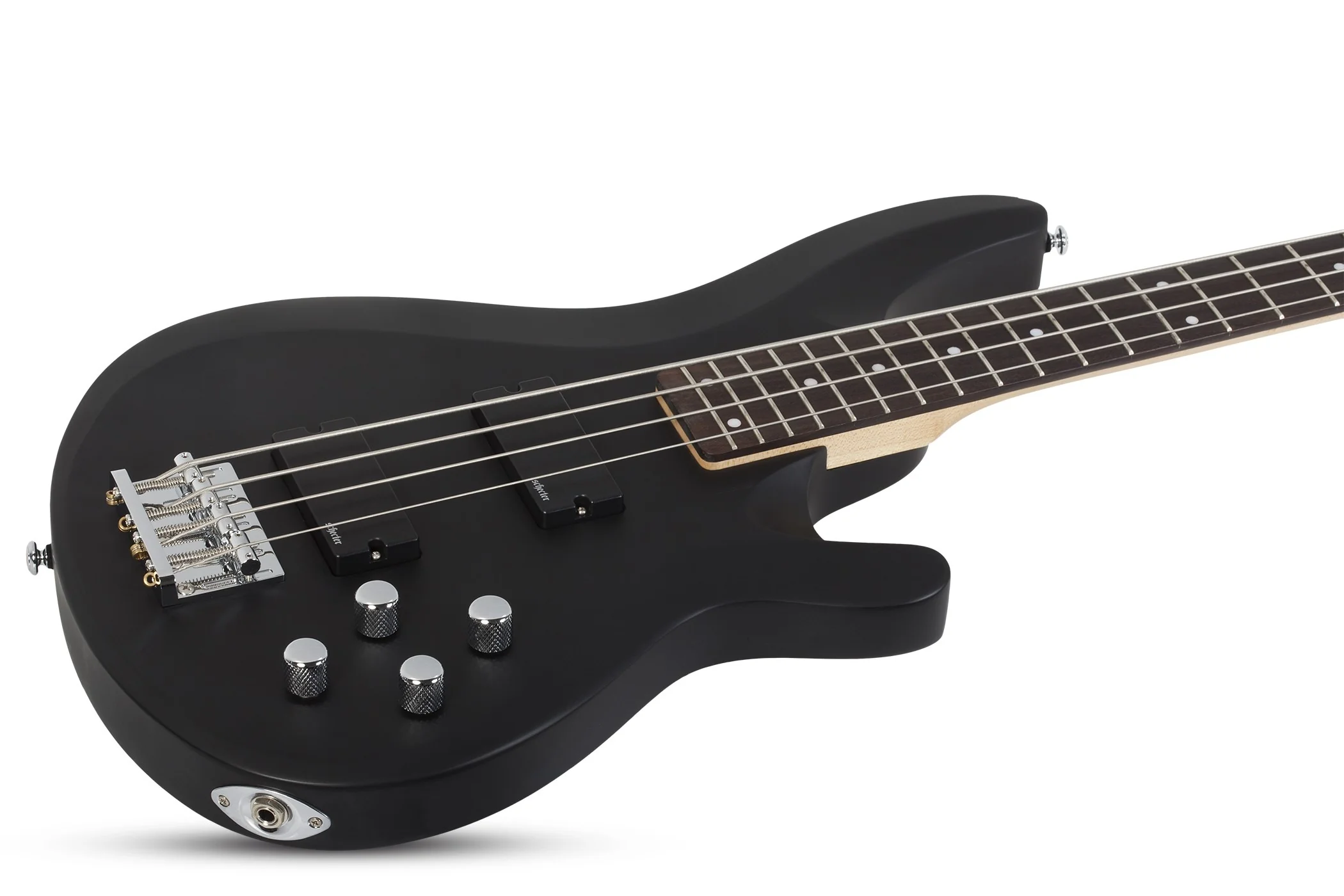 Schecter C-4 Deluxe Electric Bass Guitar - Satin Black - Image 6