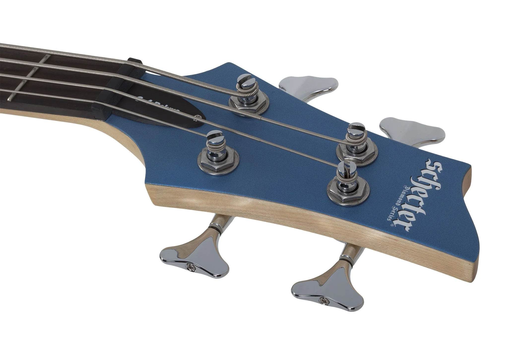 Schecter C-4 Deluxe Electric Bass Guitar - Satin Metallic Light Blue - Image 8