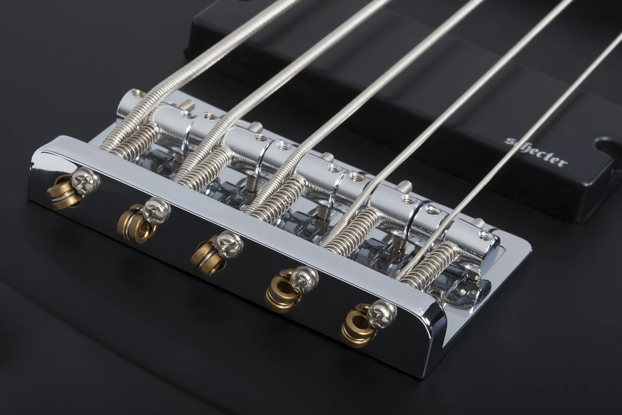 Schecter C-5 Deluxe Electric Bass Guitar - Satin Black - Image 4