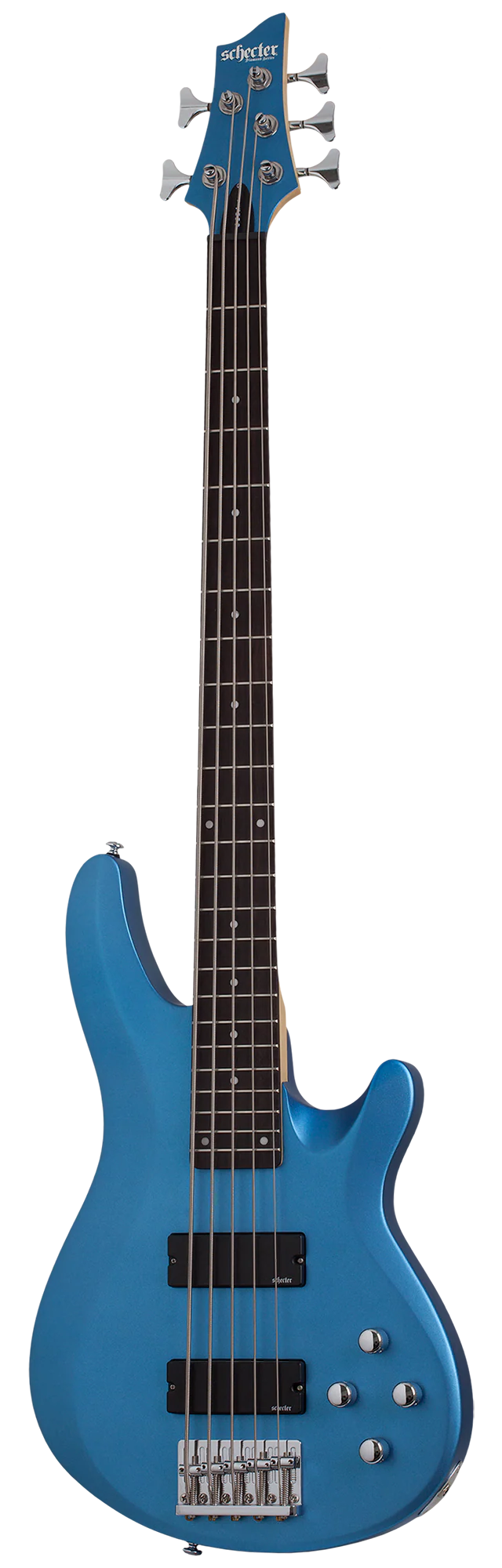 Schecter C-5 Deluxe Electric Bass Guitar - Satin Metallic Light Blue - Image 2