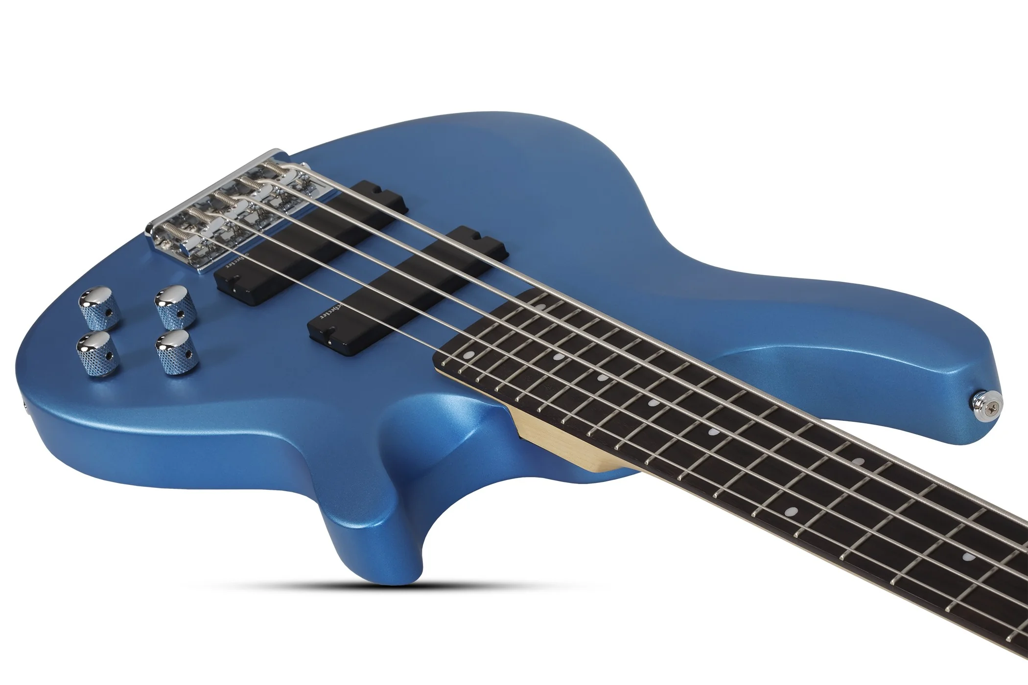 Schecter C-5 Deluxe Electric Bass Guitar - Satin Metallic Light Blue - Image 6