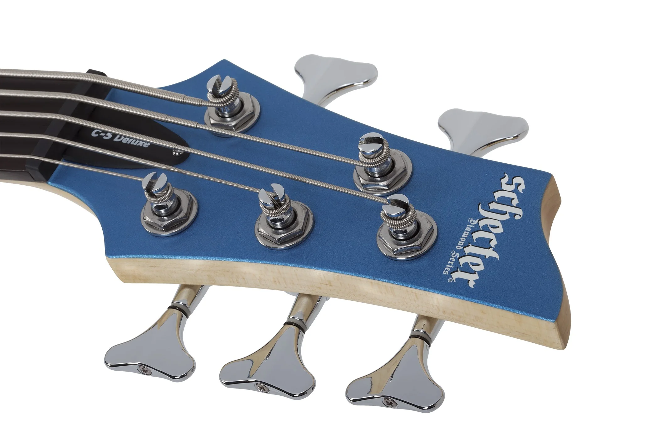 Schecter C-5 Deluxe Electric Bass Guitar - Satin Metallic Light Blue - Image 8