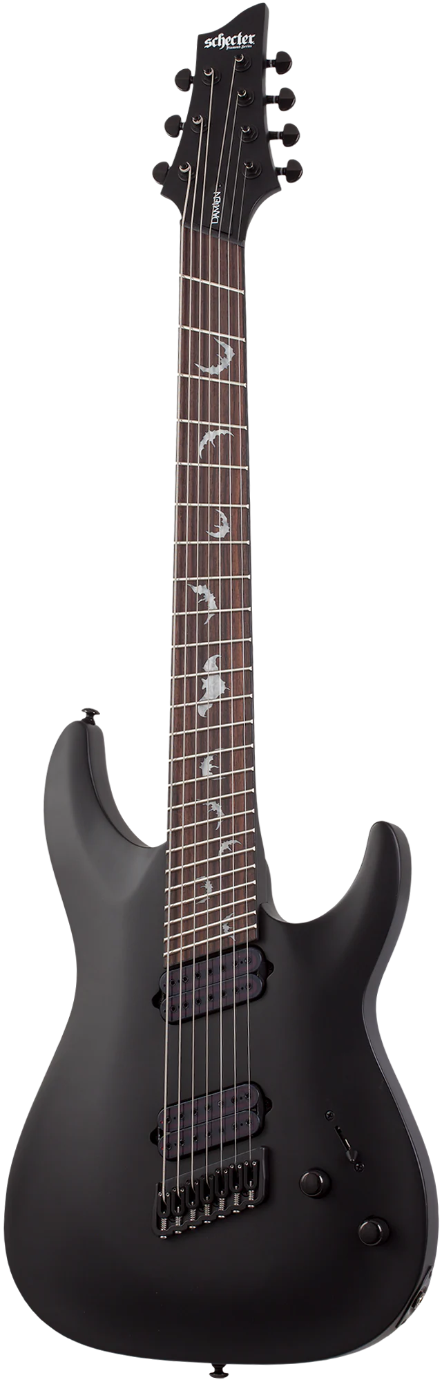 Schecter Damien-7 MS Electric Guitar - Satin Black - Image 2