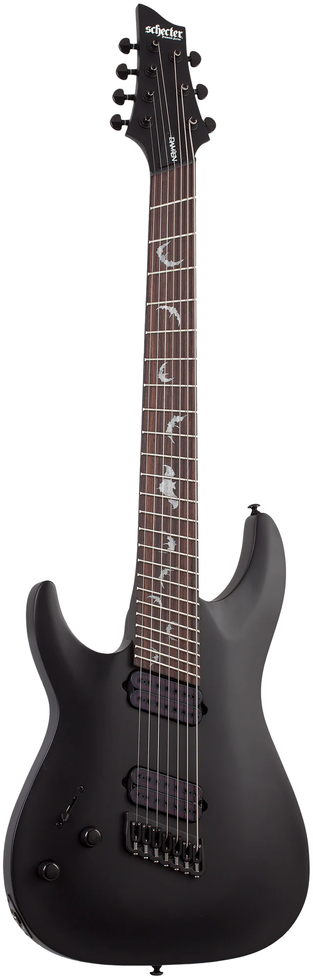 Schecter Damien-7 MS Left-Handed Electric Guitar - Satin Black - Image 2