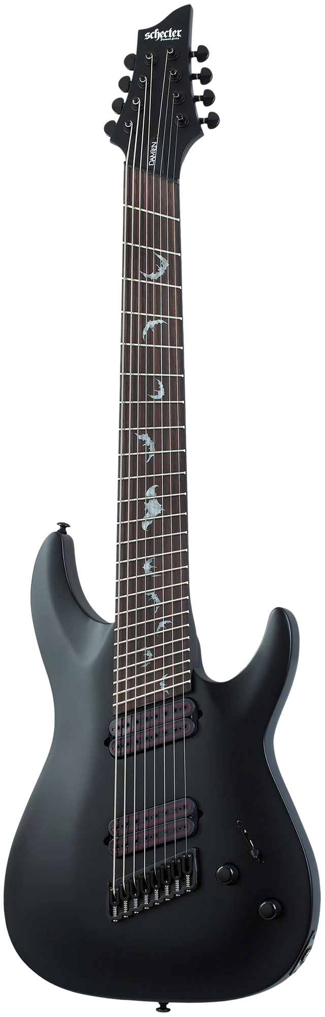 Schecter Damien-8 MS Electric Guitar - Satin Black - Image 2