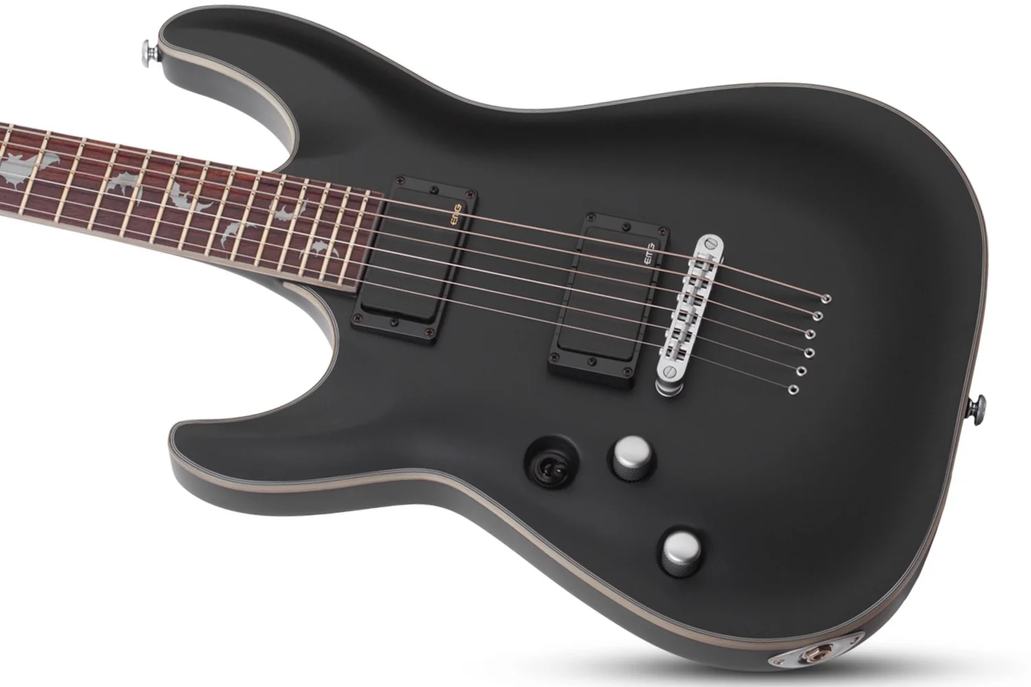 Schecter Damien Platinum-6 Left-Handed Electric Guitar - Satin Black - Image 3