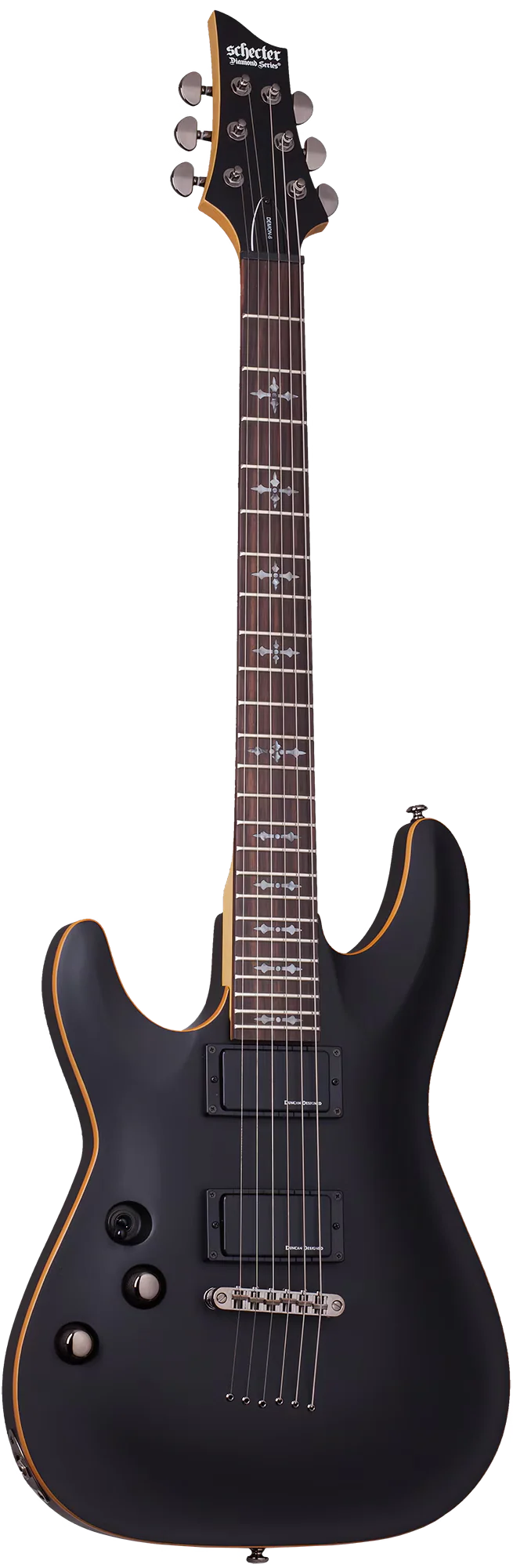 Schecter Demon-6 Left-Handed Electric Guitar - Aged Black Satin - Image 2