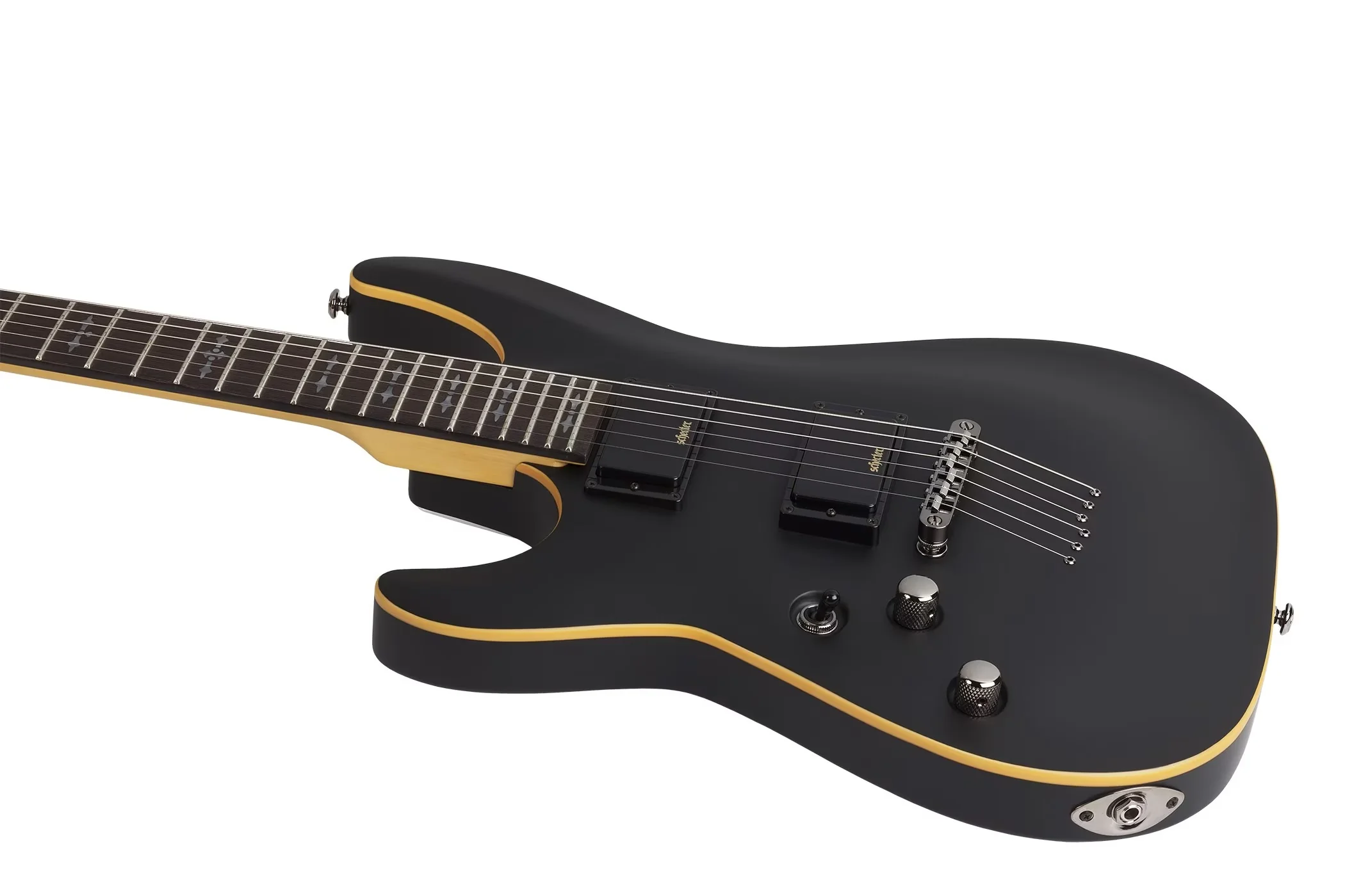 Schecter Demon-6 Left-Handed Electric Guitar - Aged Black Satin - Image 7