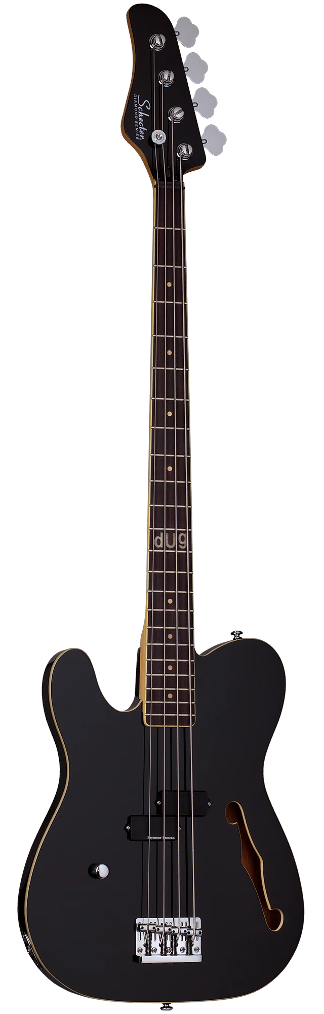 Schecter dUg Pinnick Baron-H Left-Handed Electric Bass Guitar - Gloss Black - Image 2