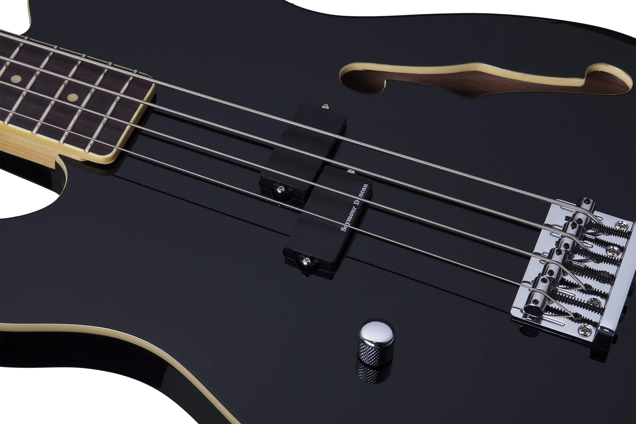 Schecter dUg Pinnick Baron-H Left-Handed Electric Bass Guitar - Gloss Black - Image 4