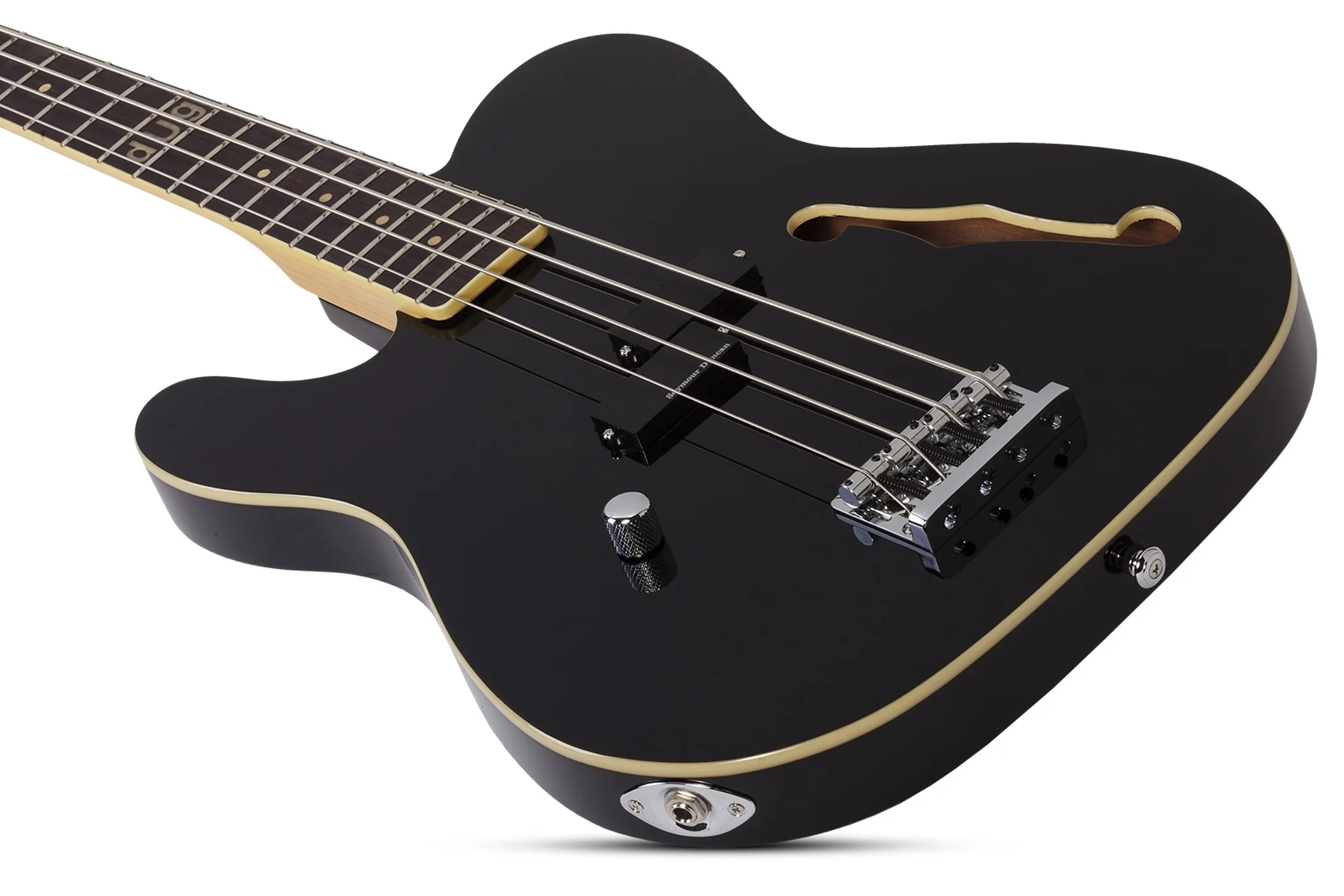 Schecter dUg Pinnick Baron-H Left-Handed Electric Bass Guitar - Gloss Black - Image 7