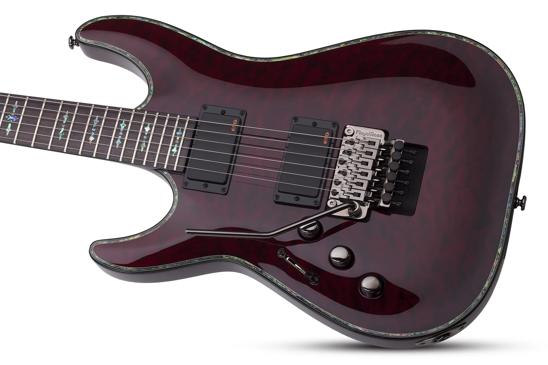 Schecter Hellraiser C-1 FR Left-Handed Electric Guitar - Black Cherry - Image 4