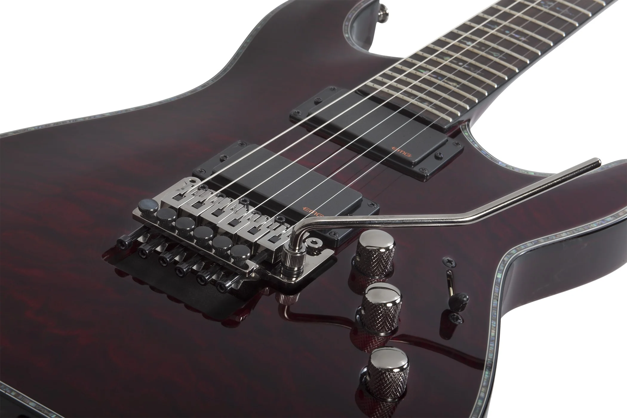 Schecter Hellraiser C-1 FR Left-Handed Electric Guitar - Black Cherry - Image 6