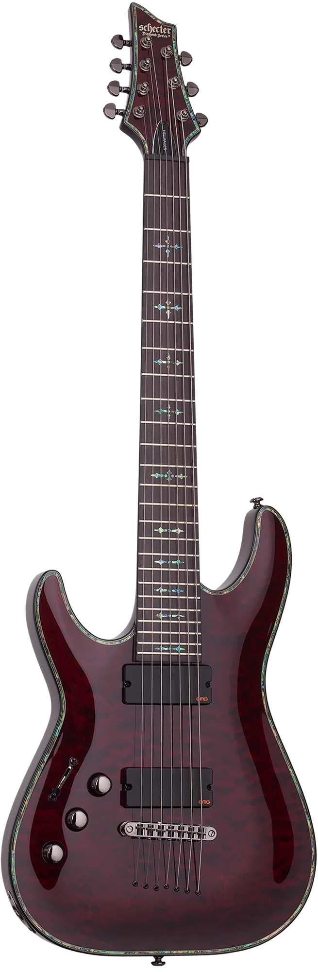Schecter Hellraiser C-7 Left-Handed Electric Guitar - Black Cherry - Image 2