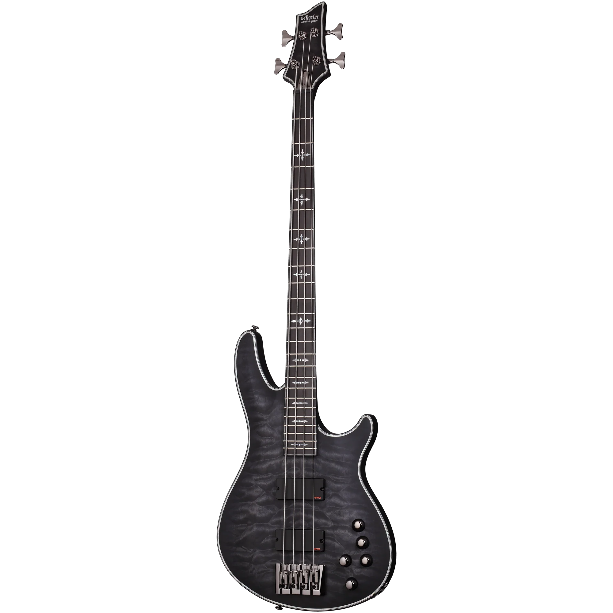 Schecter Hellraiser Extreme-4 Electric Bass Guitar - See Thru Black Satin