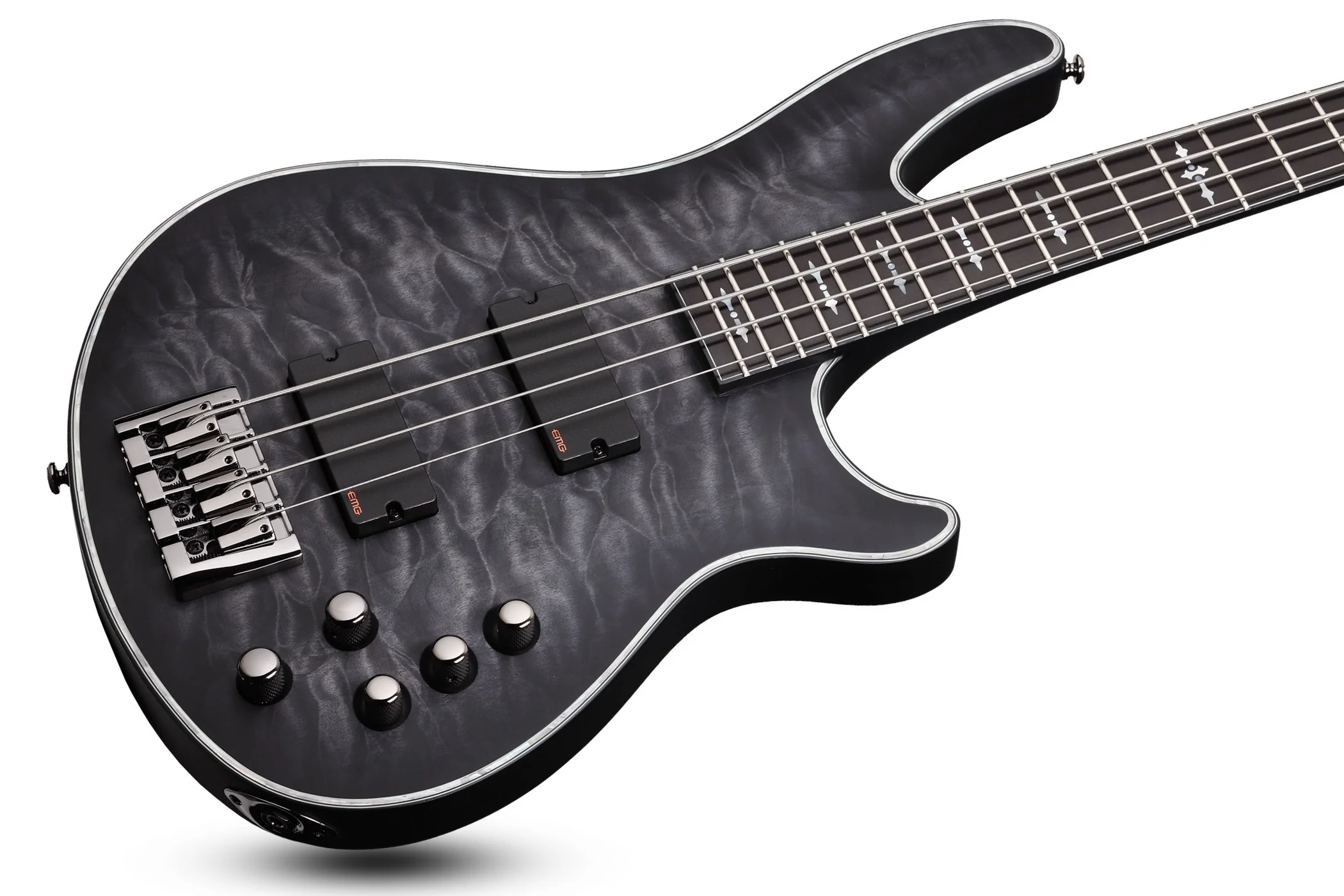 Schecter Hellraiser Extreme-4 Electric Bass Guitar - See Thru Black Satin - Image 2